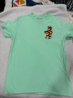 riot society Mint Green Tee with Floral Bear Patch